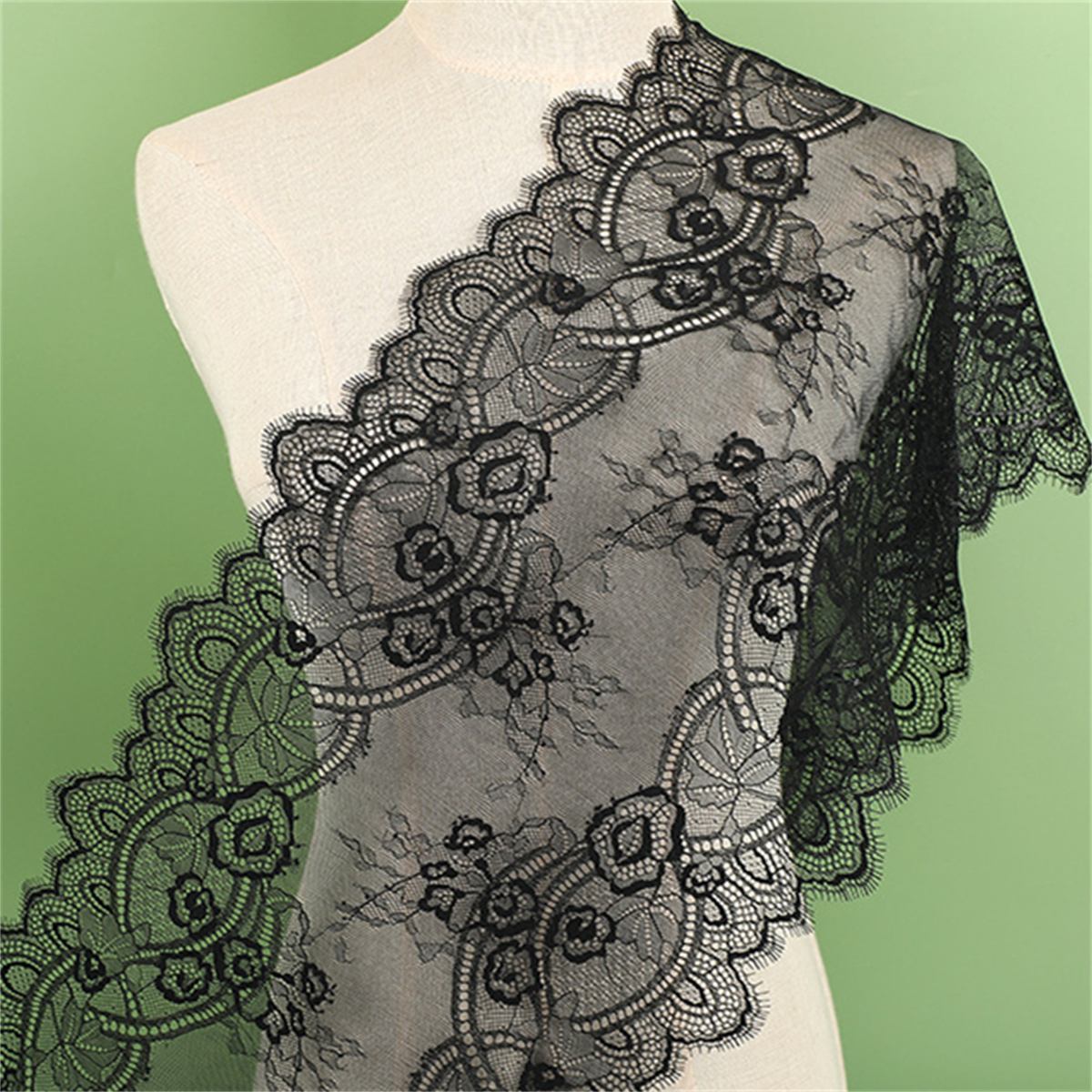 Bridal Lace Trim - Corded Chantilly Wedding Lace Trim | GTIN YK009