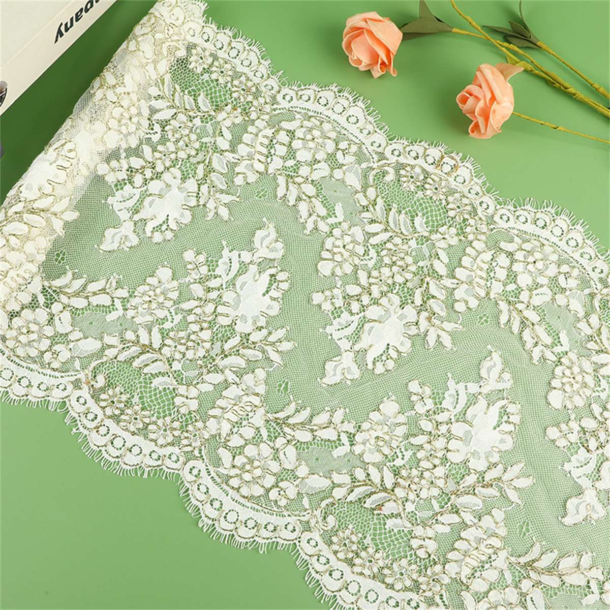 Bridal Lace Trim - Corded Chantilly Wedding Lace Trim | GTIN YK033