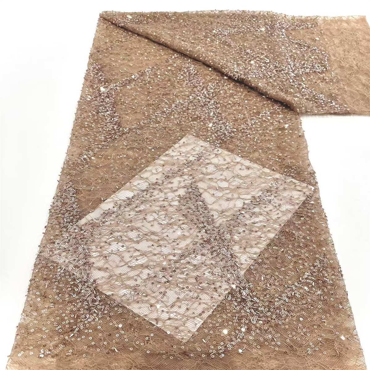 Embellished Beaded Tulle Lace Fabric With Beads | GTIN HN145