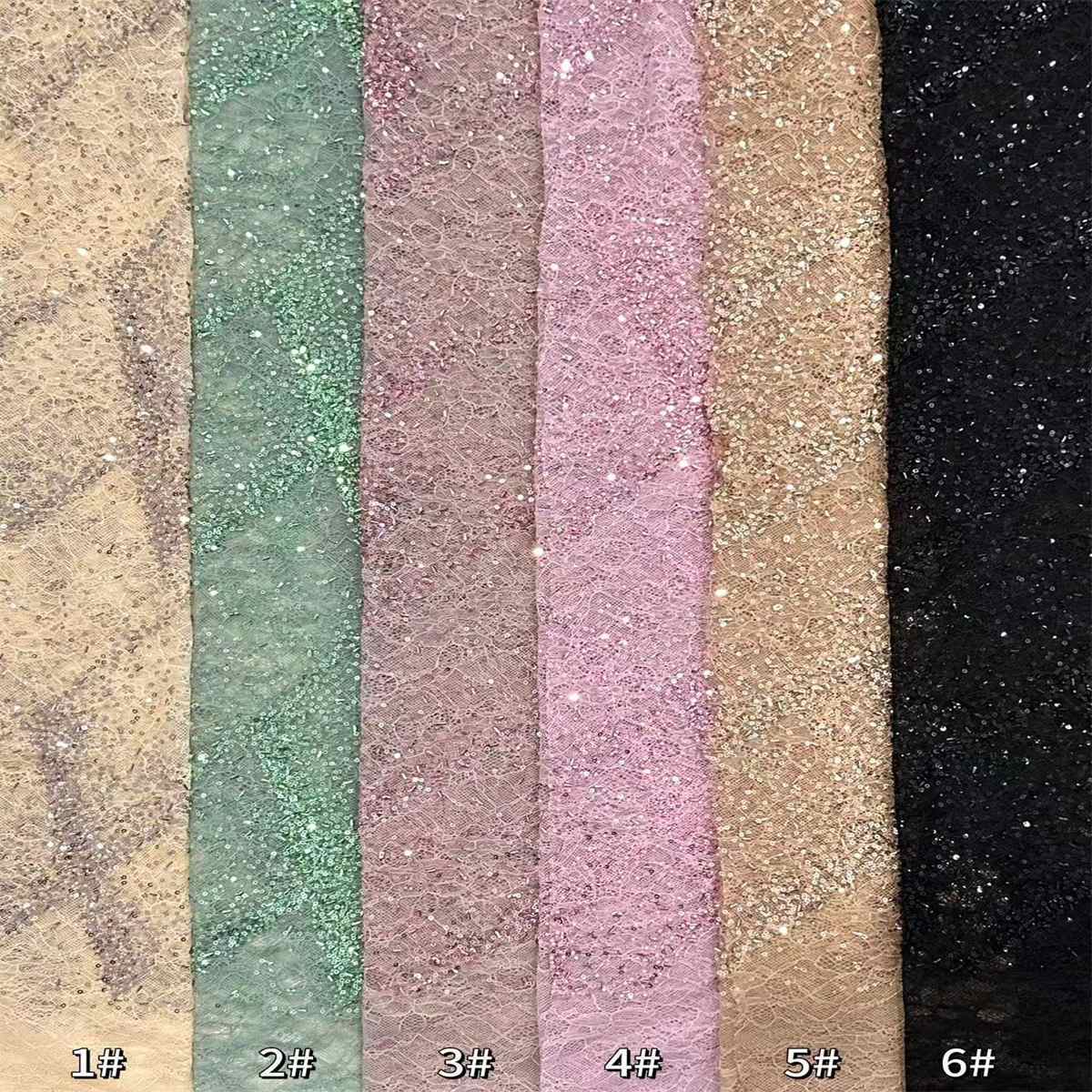 Embellished Beaded Tulle Lace Fabric With Beads | GTIN HN145