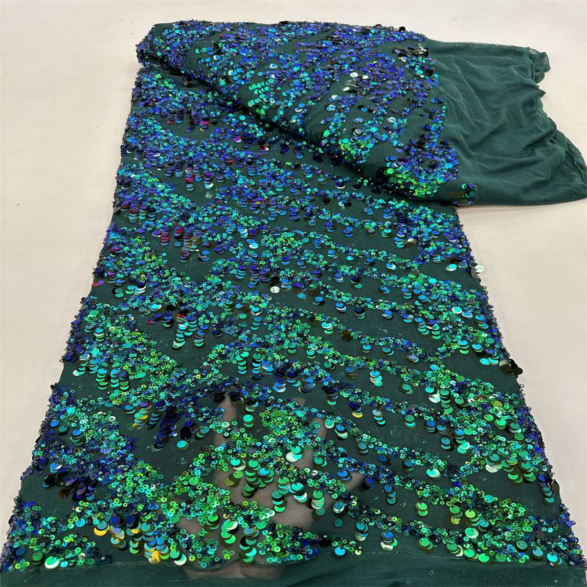 Embellished Beaded Tulle Lace Fabric With Beads | GTIN JJ037