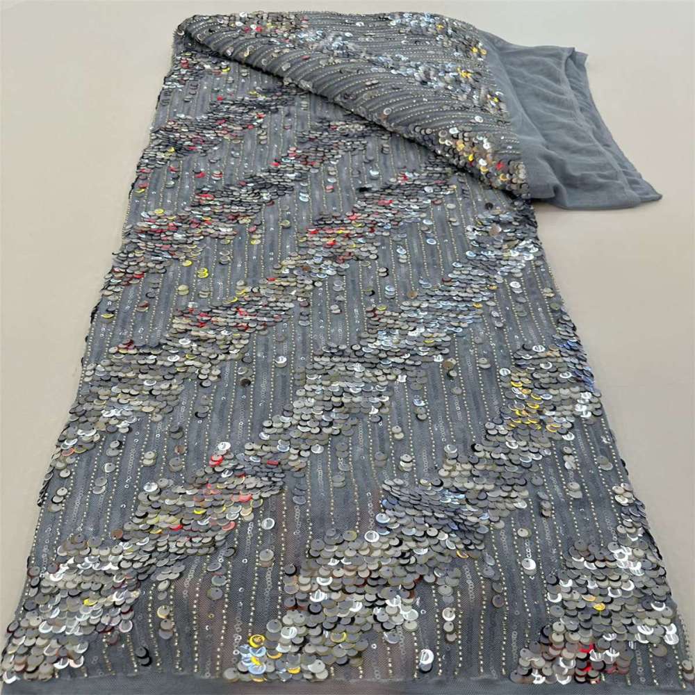 Embellished Beaded Tulle Lace Fabric With Beads | GTIN JJ039