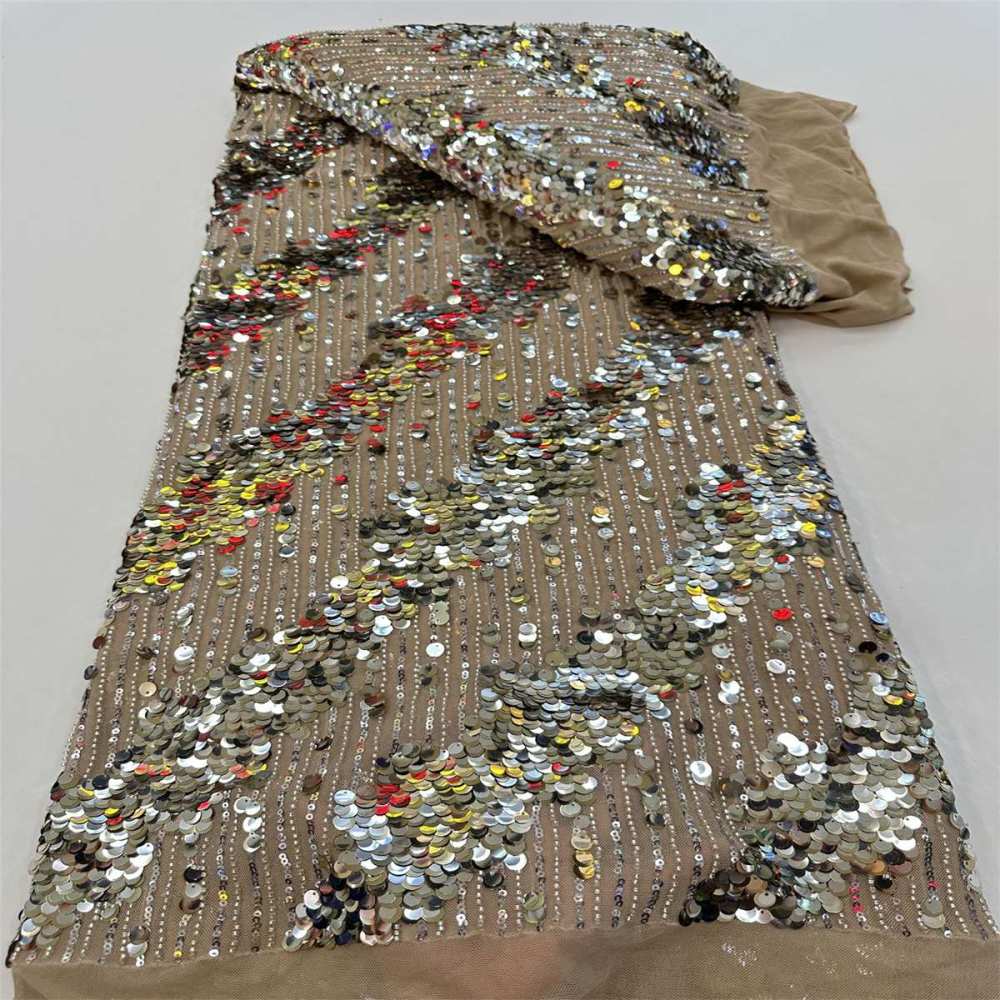 Embellished Beaded Tulle Lace Fabric With Beads | GTIN JJ039