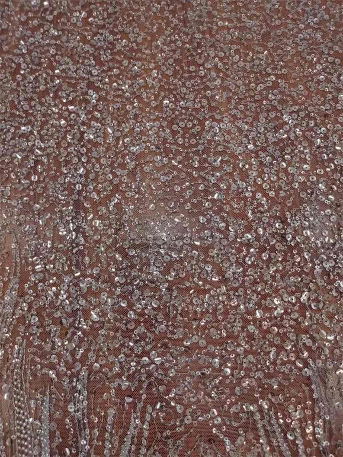 Bridal Lace Fabric - Embroidered Beaded Tulle Wedding Lace Fabric | GTIN RX008