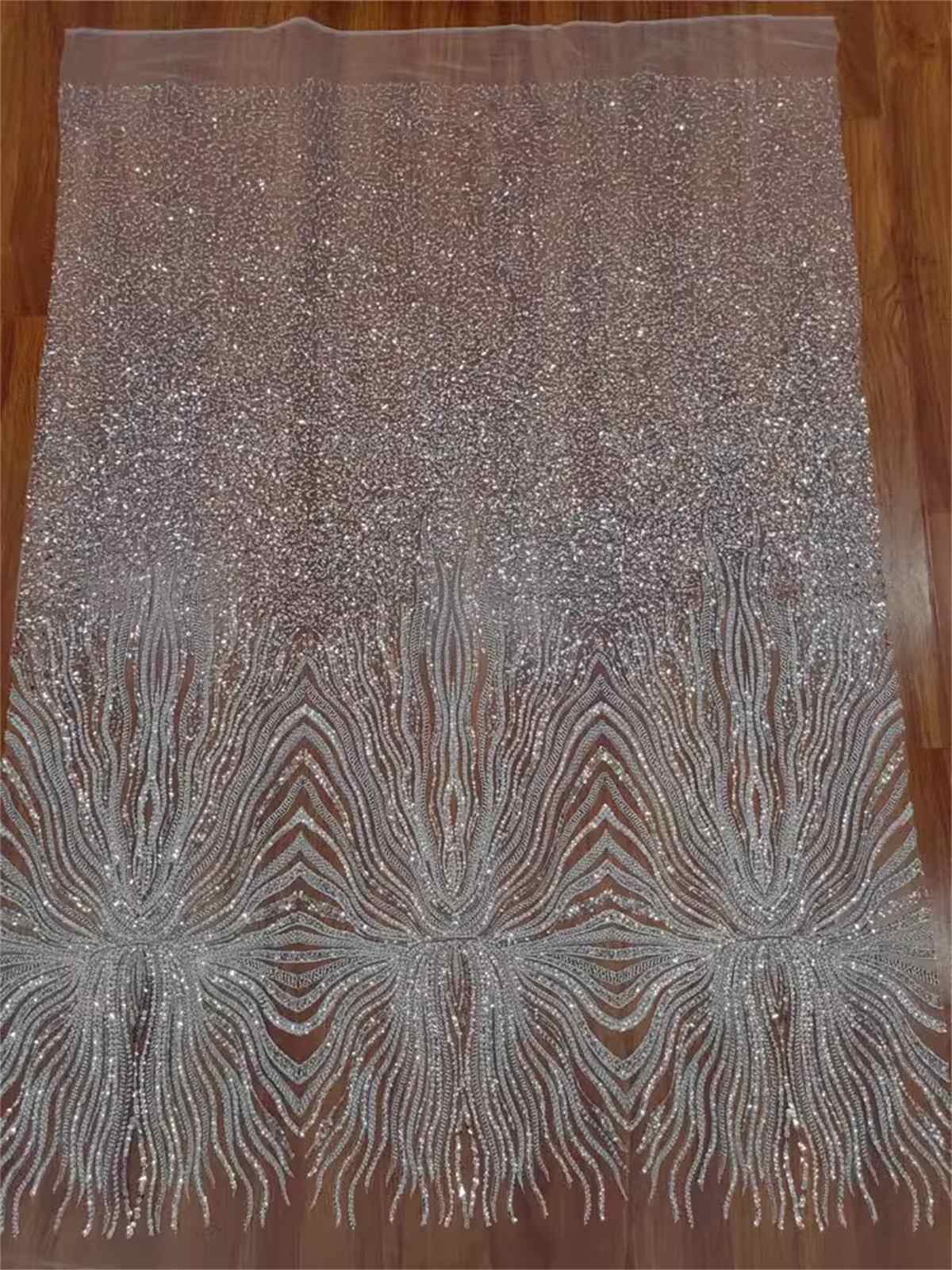 Bridal Lace Fabric - Embroidered Beaded Tulle Wedding Lace Fabric | GTIN RX008