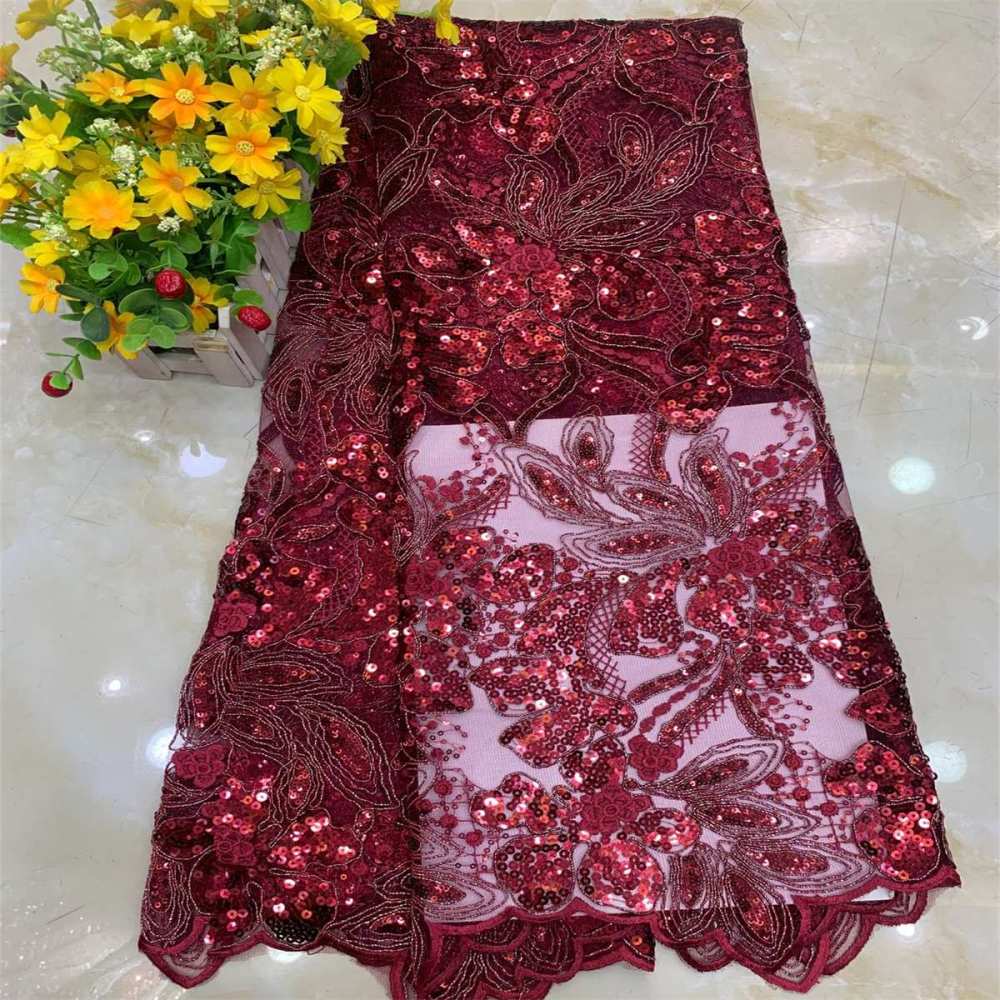 Embroidered Sequin Fabric - Corded Lace Fabric | MPN DX028