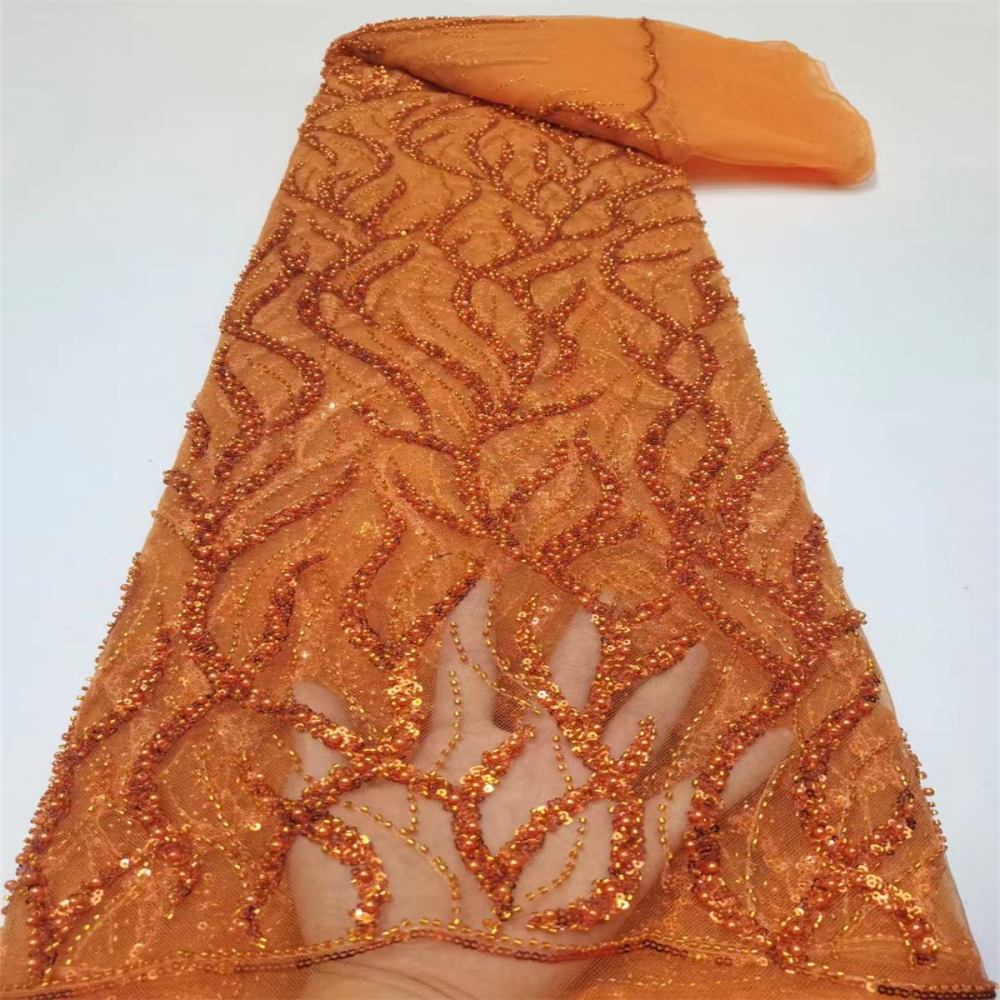 Embellished Beaded Tulle Lace Fabric With Beads | GTIN JX116