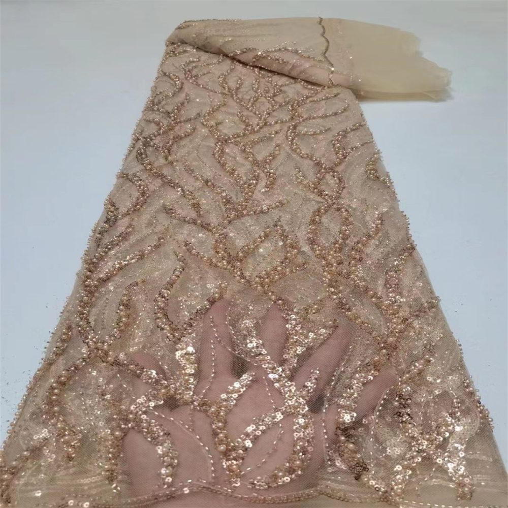 Embellished Beaded Tulle Lace Fabric With Beads | GTIN JX116
