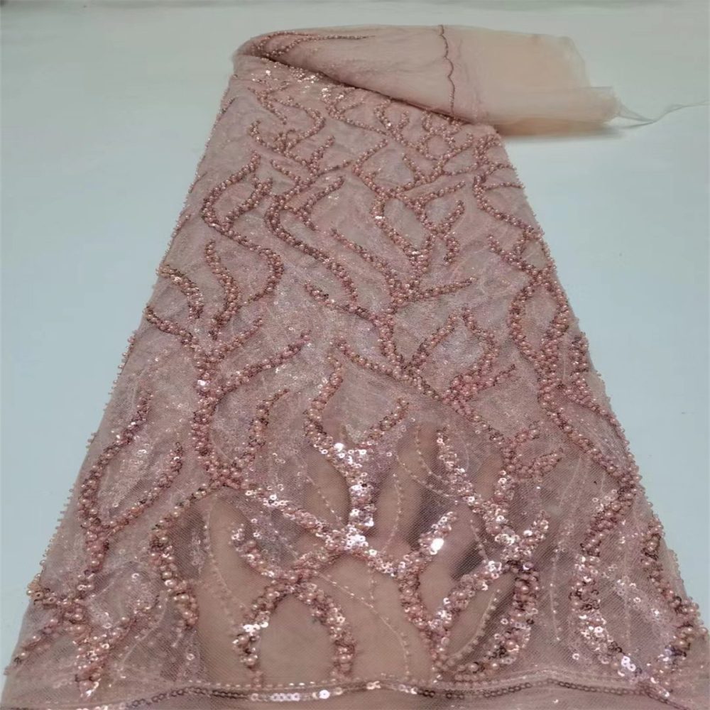 Embellished Beaded Tulle Lace Fabric With Beads | GTIN JX116