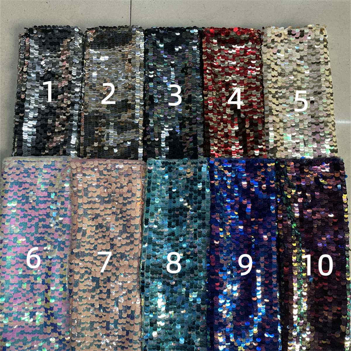 1 Yard Double Colors Sequins Lace Material Fabric