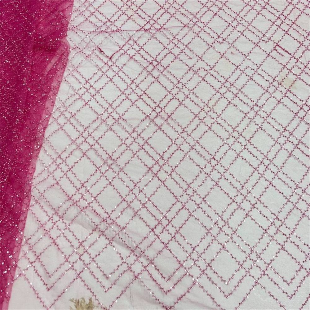 Embellished Beaded Tulle Lace Fabric With Beads | GTIN NA017