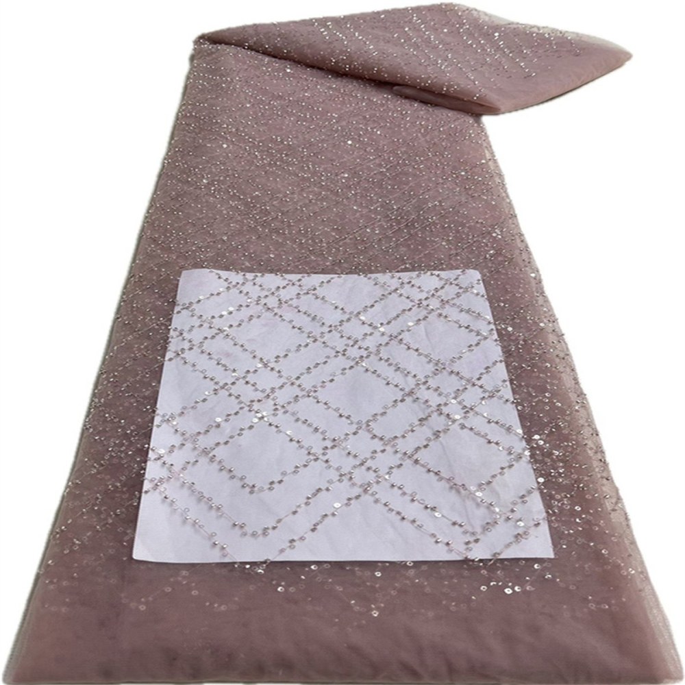 Embellished Beaded Tulle Lace Fabric With Beads | GTIN NA017