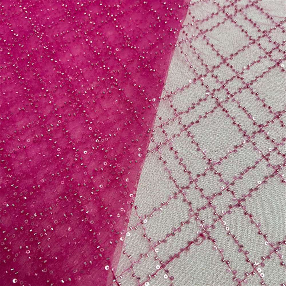5 Yards Beaded Lace Material Fabric For Dresses