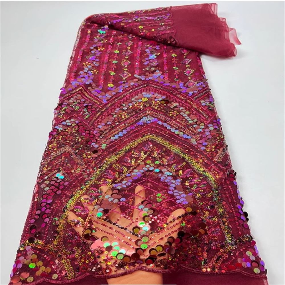 Colorful Sequin Tulle Lace Fabric | GTIN JC033