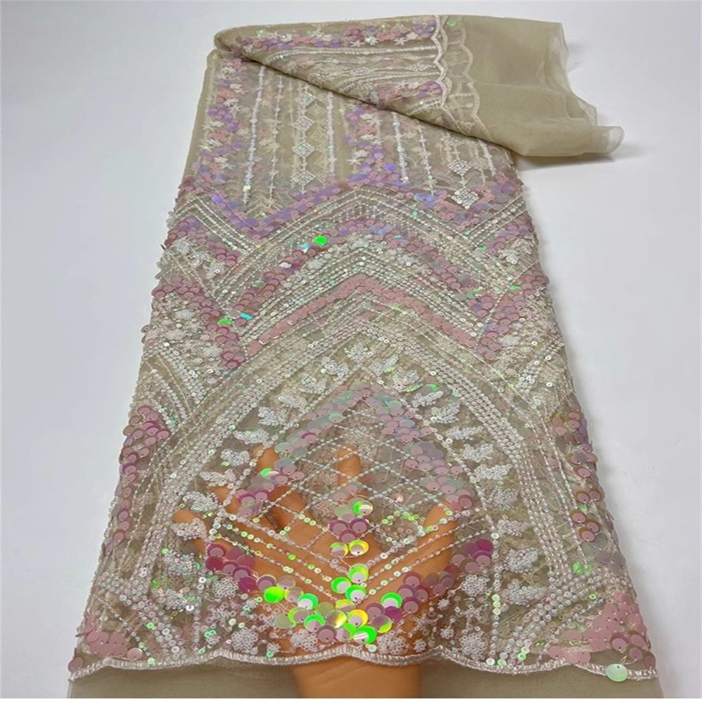 Colorful Sequin Tulle Lace Fabric | GTIN JC033