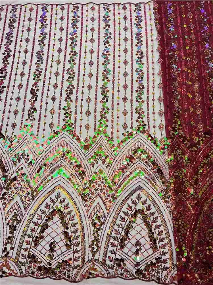 Colorful Sequin Tulle Lace Fabric | GTIN JC033