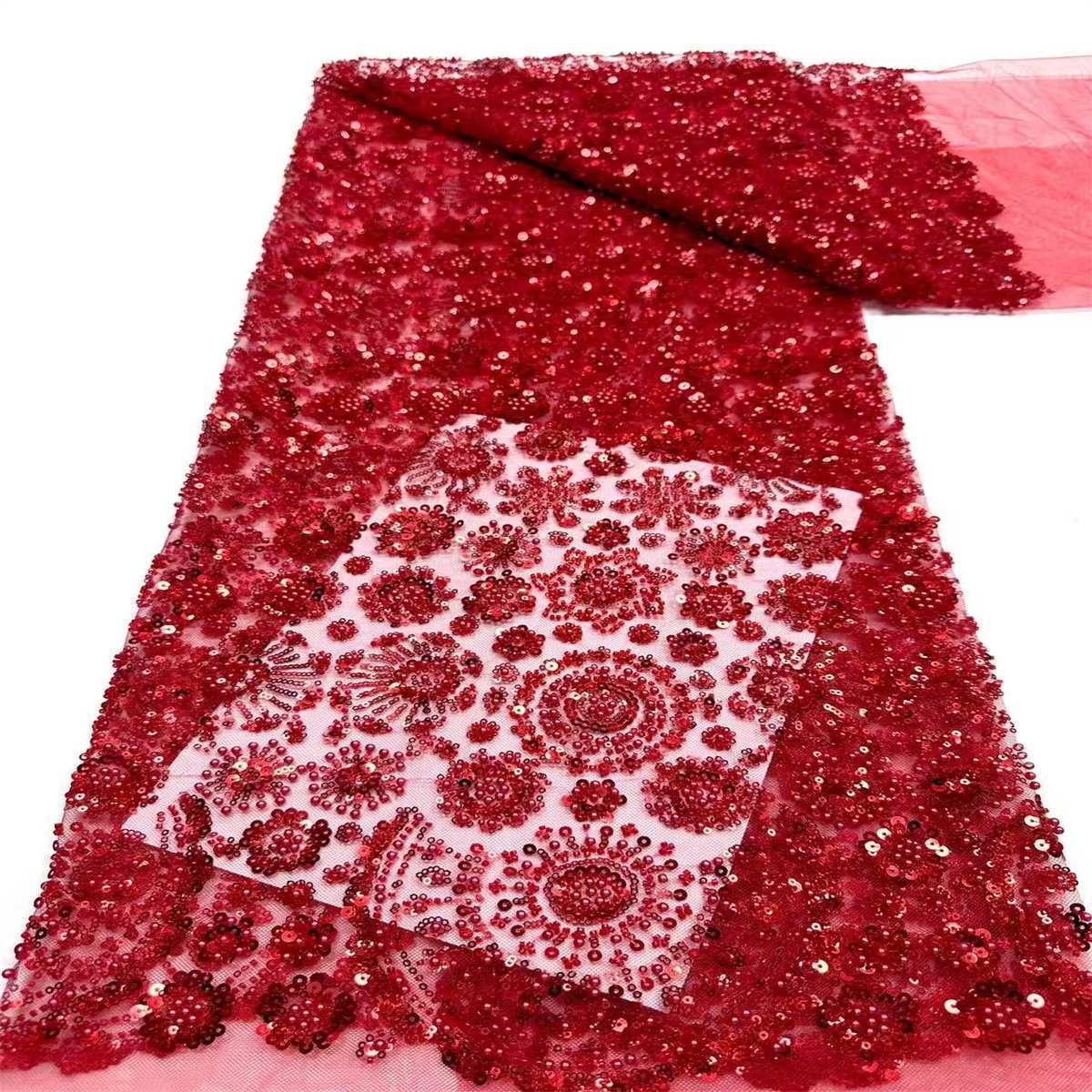 Embellished Beaded Tulle Lace Fabric with Beads | MPN HN384