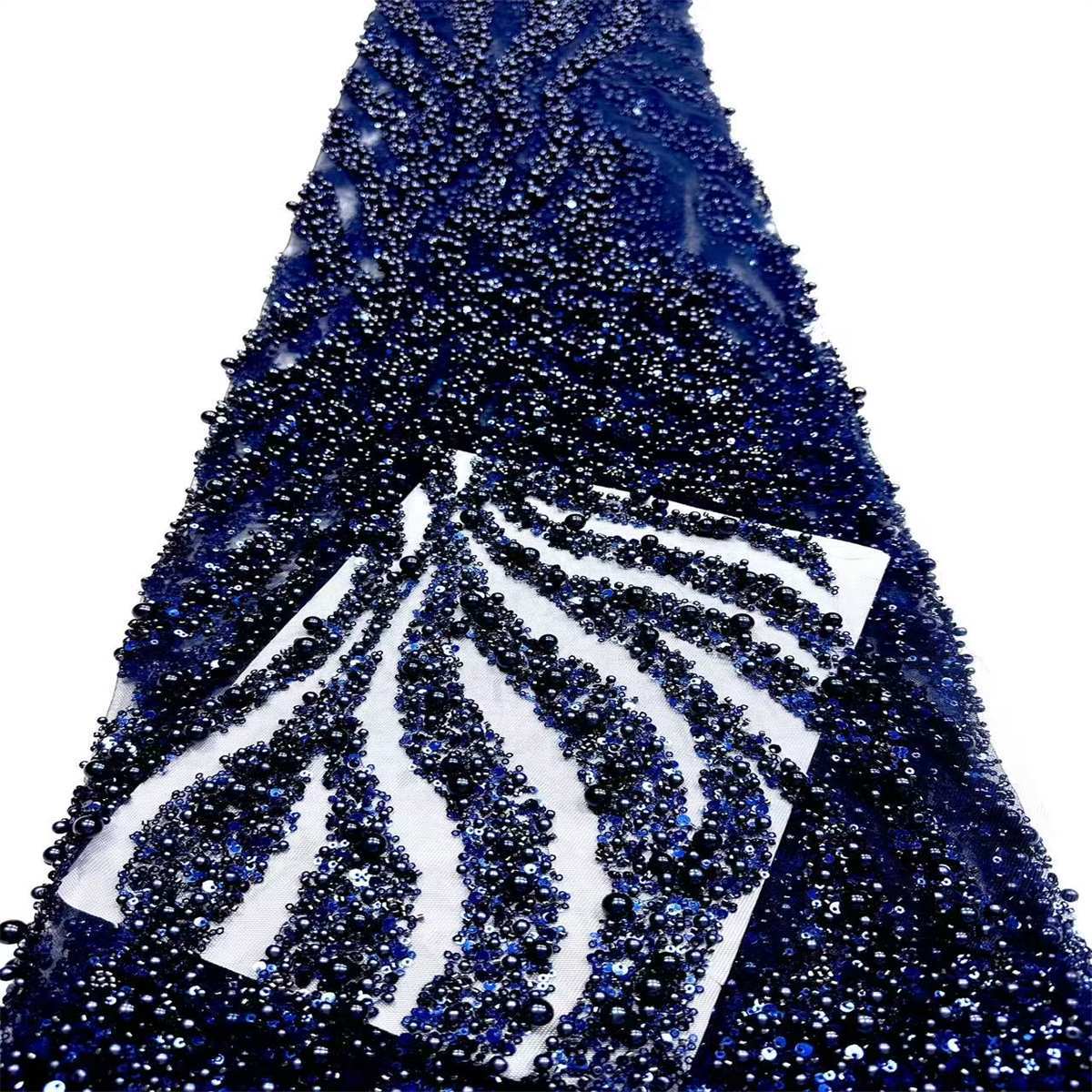 Embellished Beaded Tulle Lace Fabric with Beads | MPN HN387