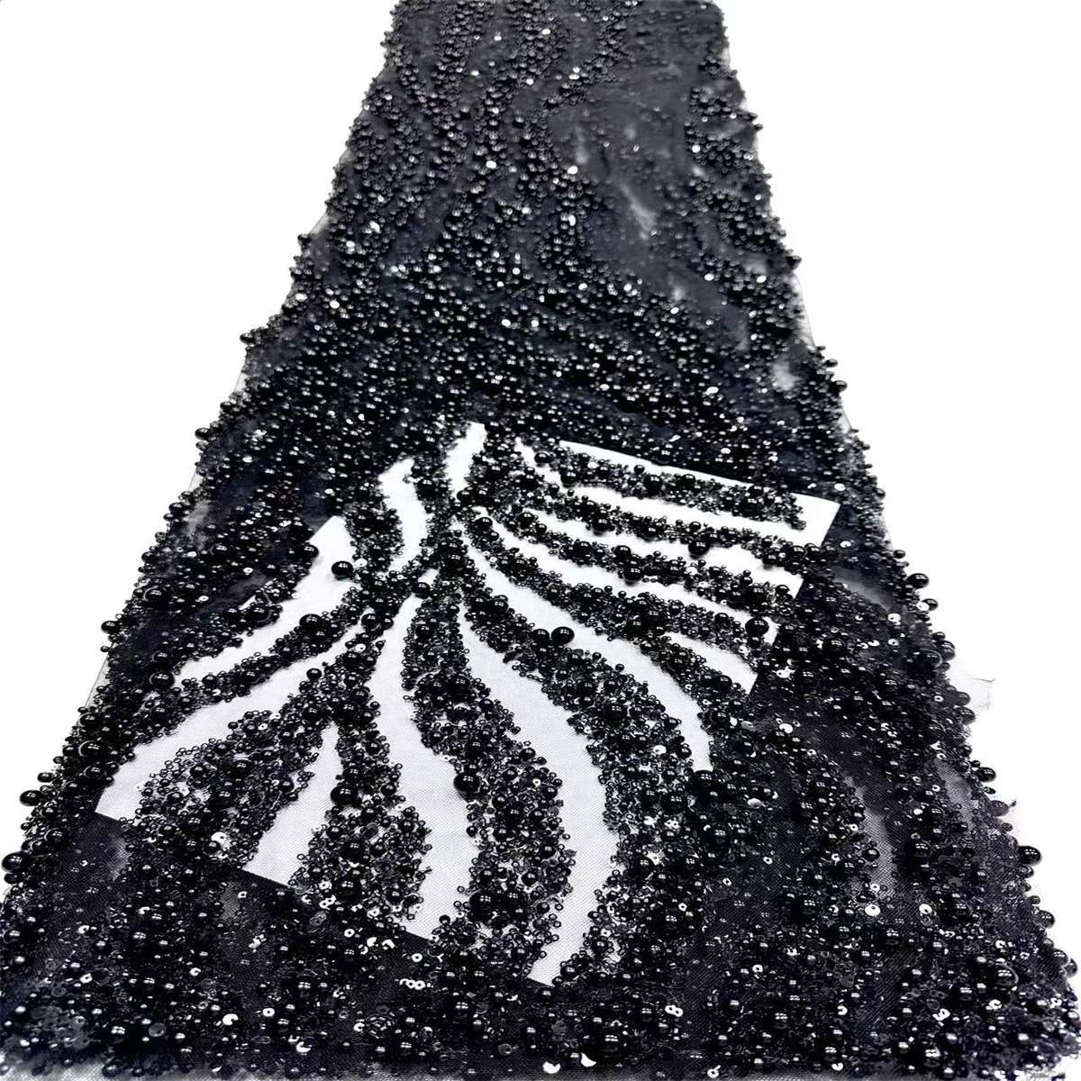 Embellished Beaded Tulle Lace Fabric with Beads | MPN HN387