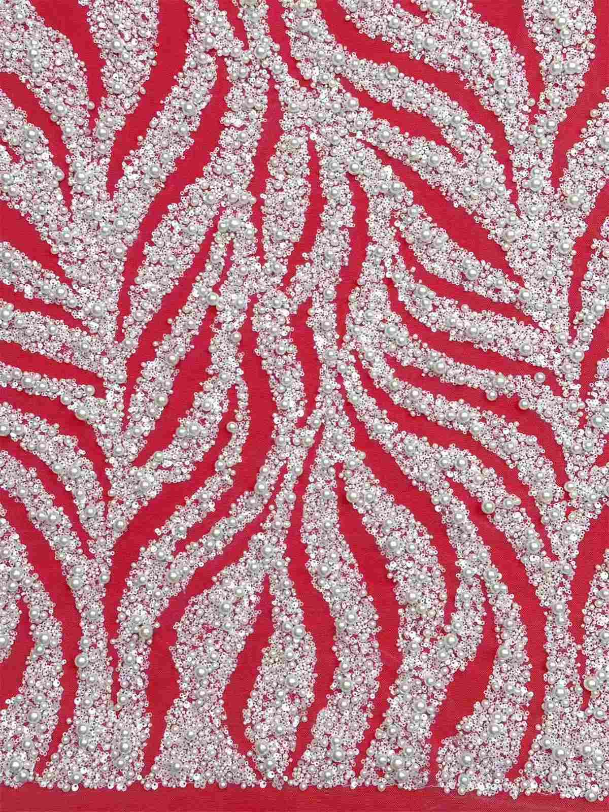 Embellished Beaded Tulle Lace Fabric with Beads | MPN HN387