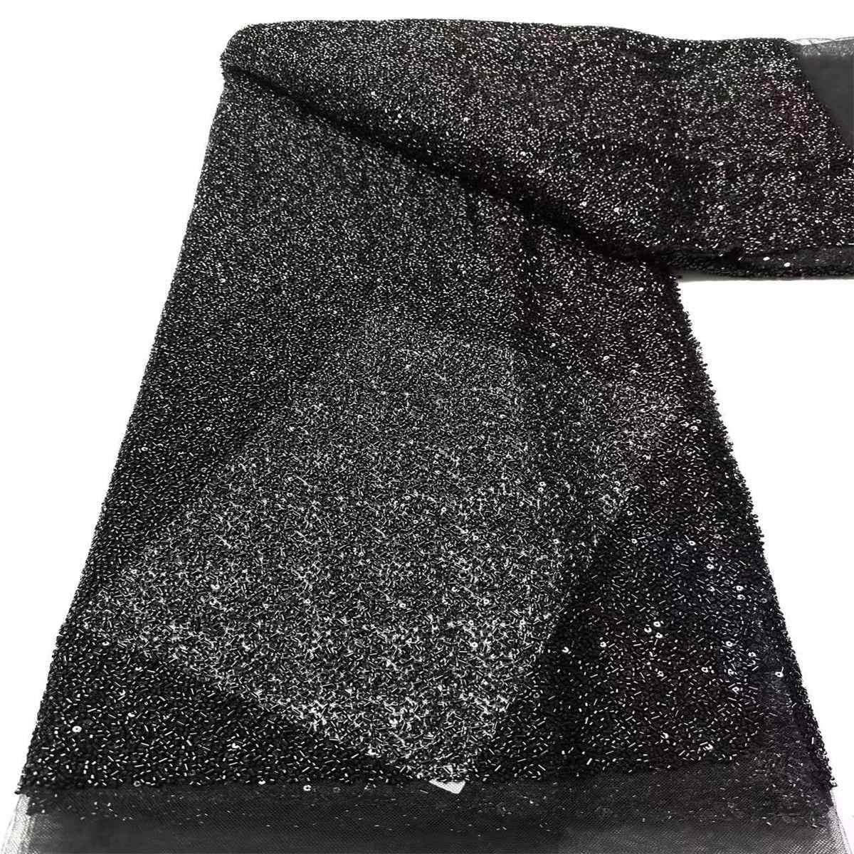 Embellished Beaded Tulle Lace Fabric with Beads | GTIN HN393