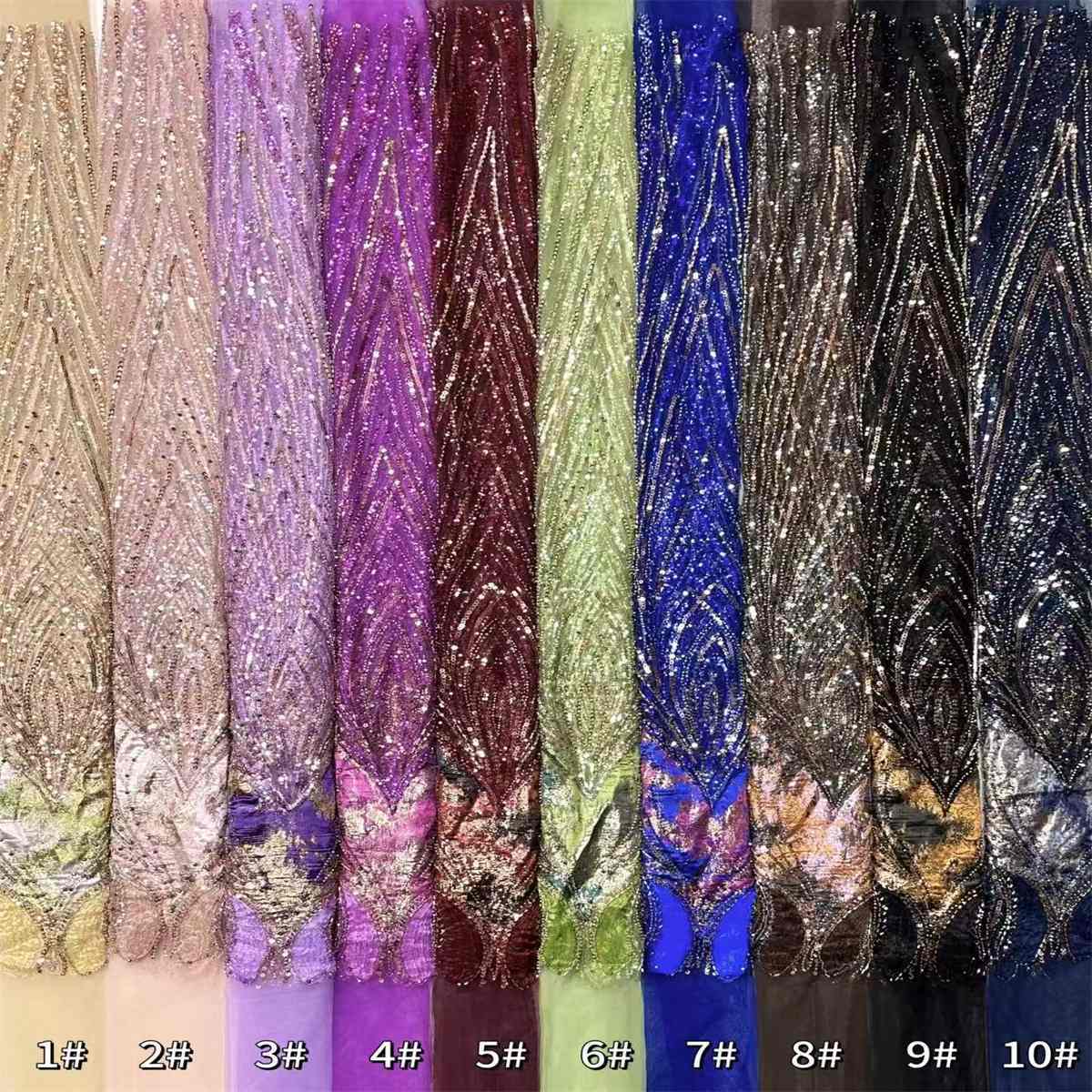 Embellished Beaded Tulle Lace Fabric with Beads | MPN HN394