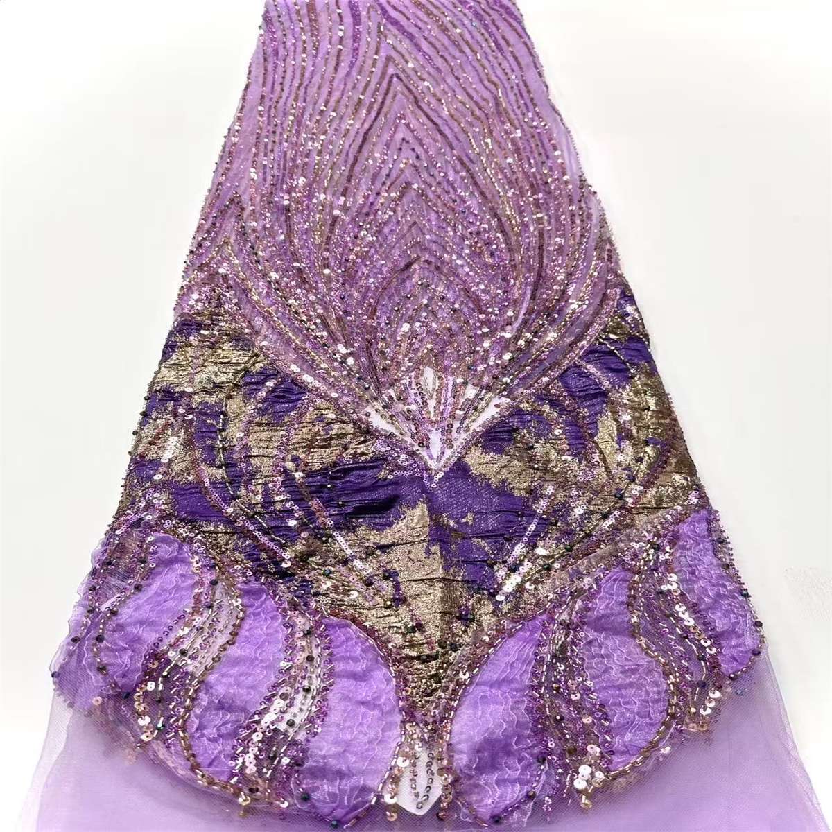 Embellished Beaded Tulle Lace Fabric with Beads | MPN HN394