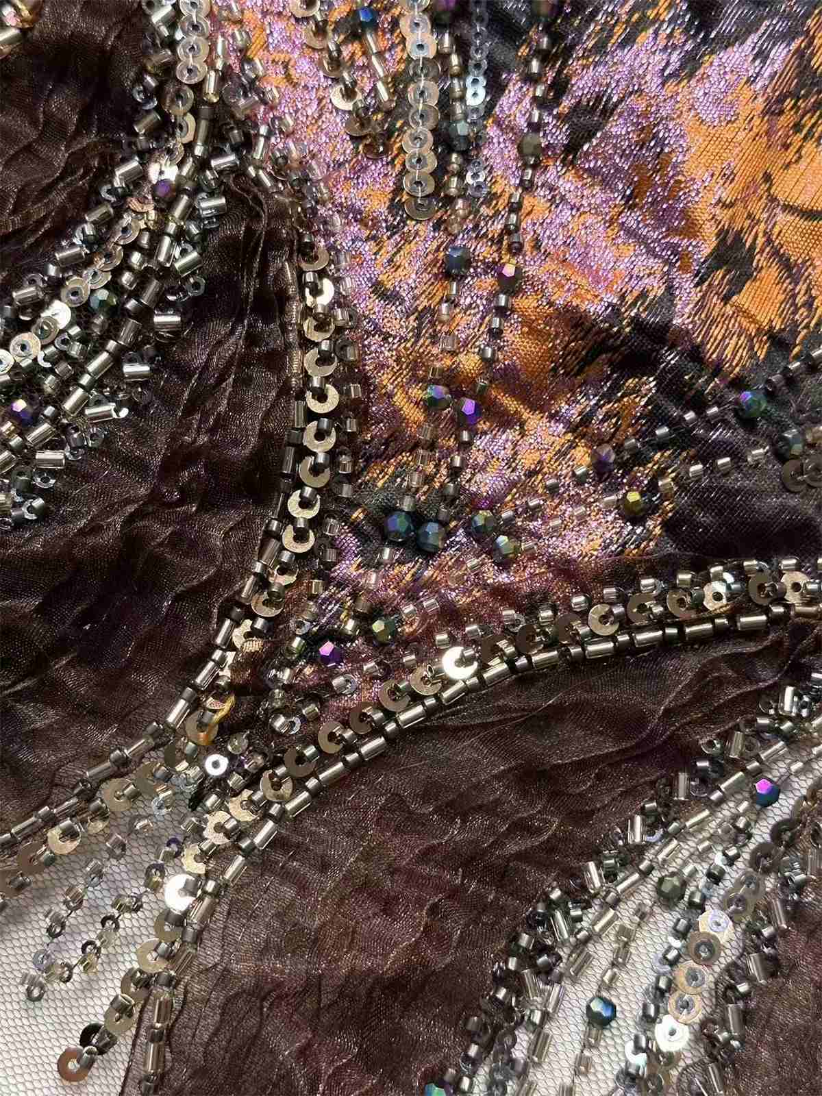 Embellished Beaded Tulle Lace Fabric with Beads | MPN HN394