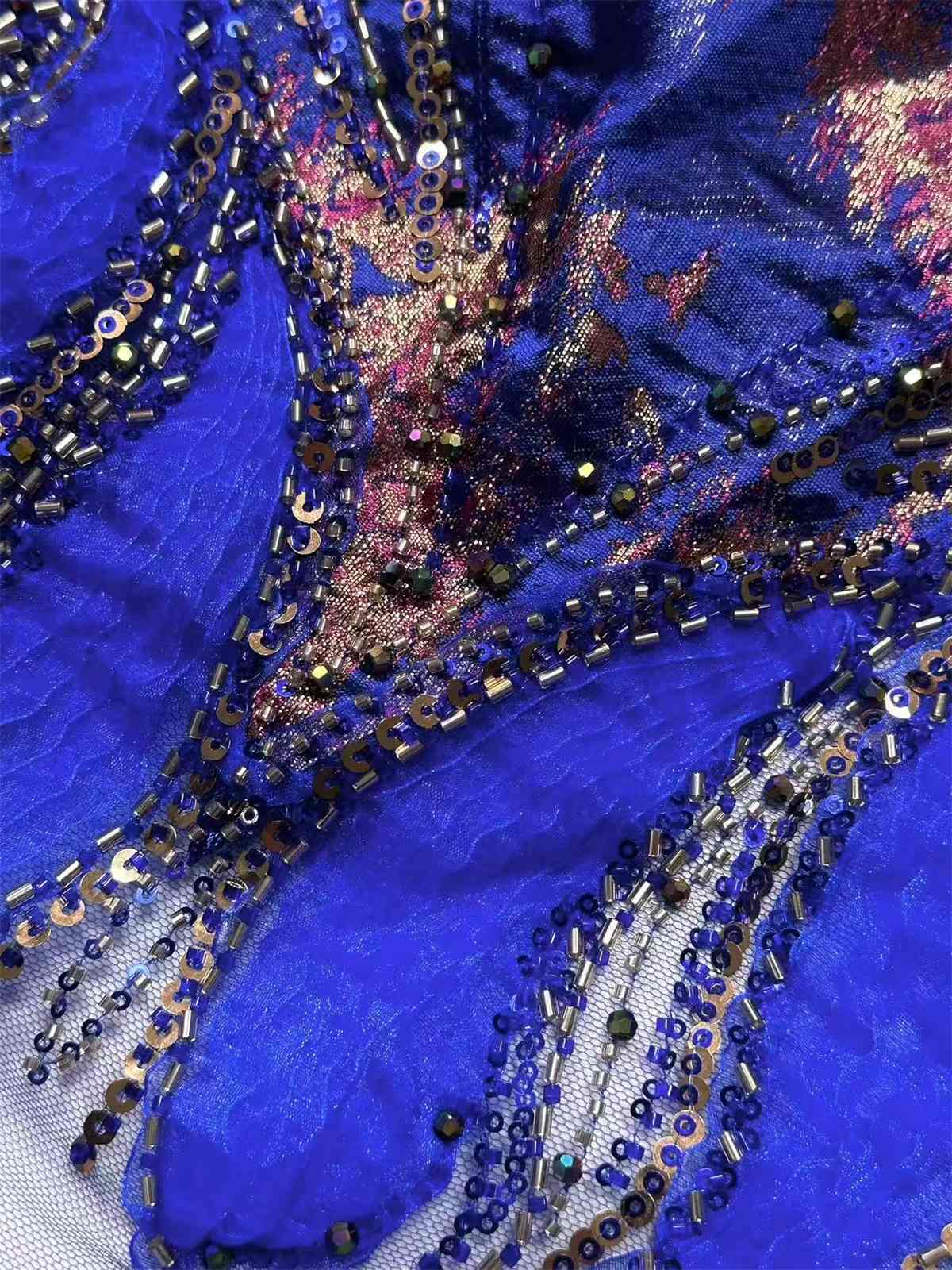 Embellished Beaded Tulle Lace Fabric with Beads | MPN HN394