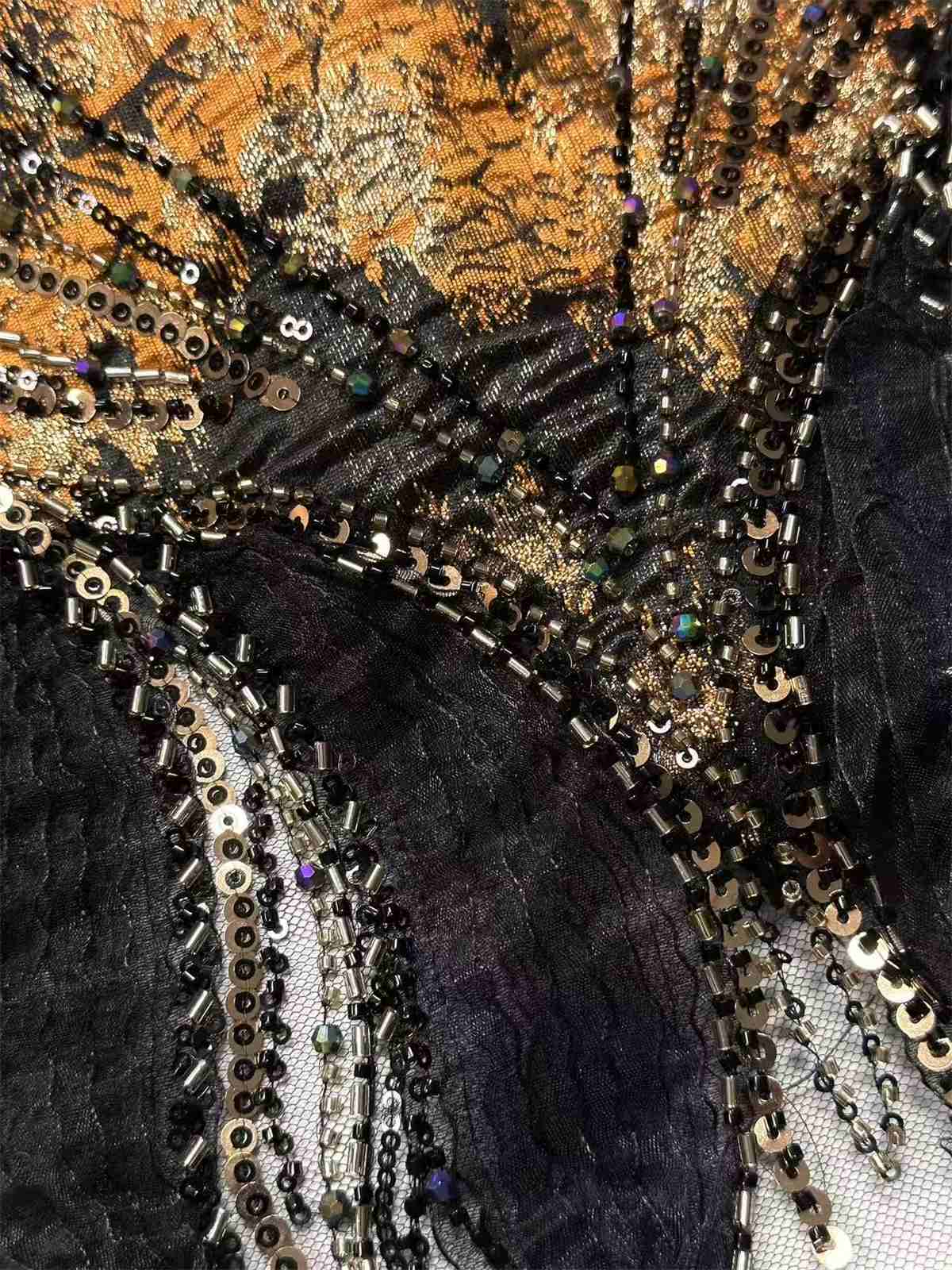 Embellished Beaded Tulle Lace Fabric with Beads | MPN HN394