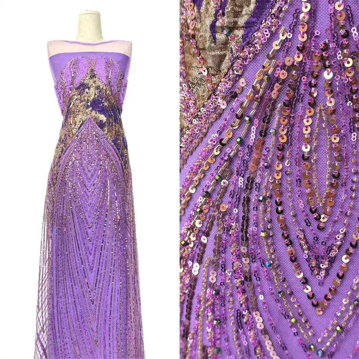 Embellished Beaded Tulle Lace Fabric with Beads | MPN HN394