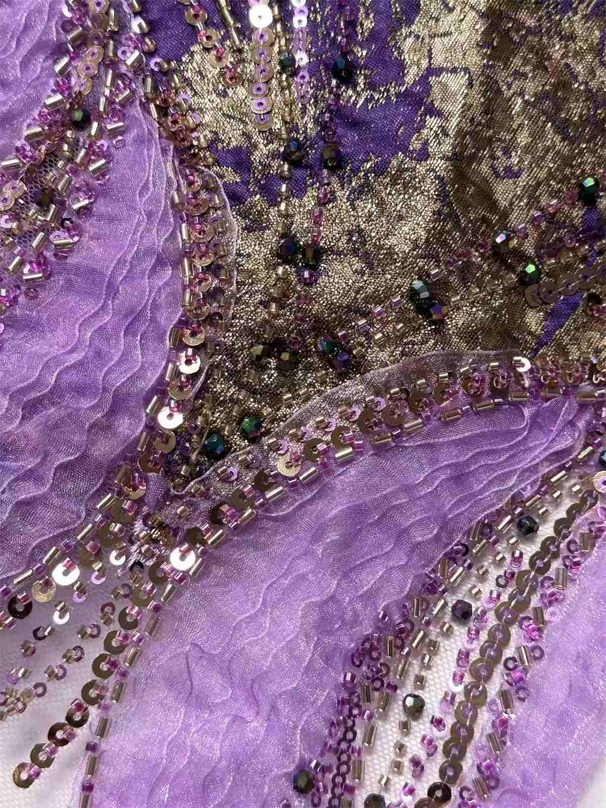 Embellished Beaded Tulle Lace Fabric with Beads | MPN HN394