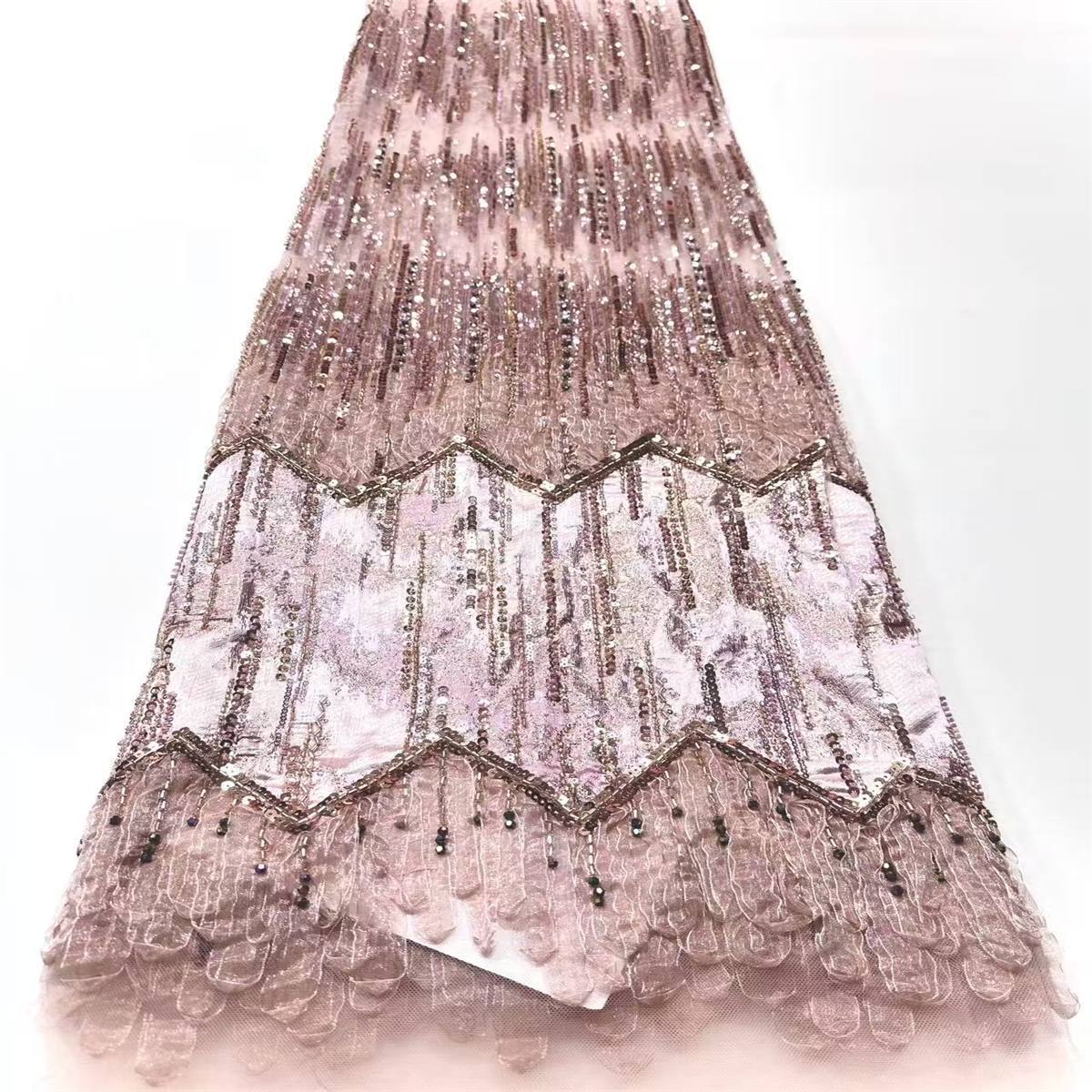 Embellished Beaded Tulle Lace Fabric with Beads | MPN HN395