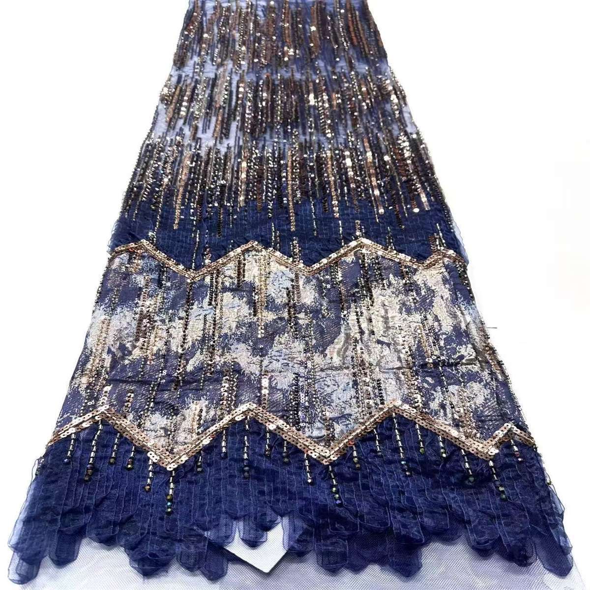 Embellished Beaded Tulle Lace Fabric with Beads | MPN HN395