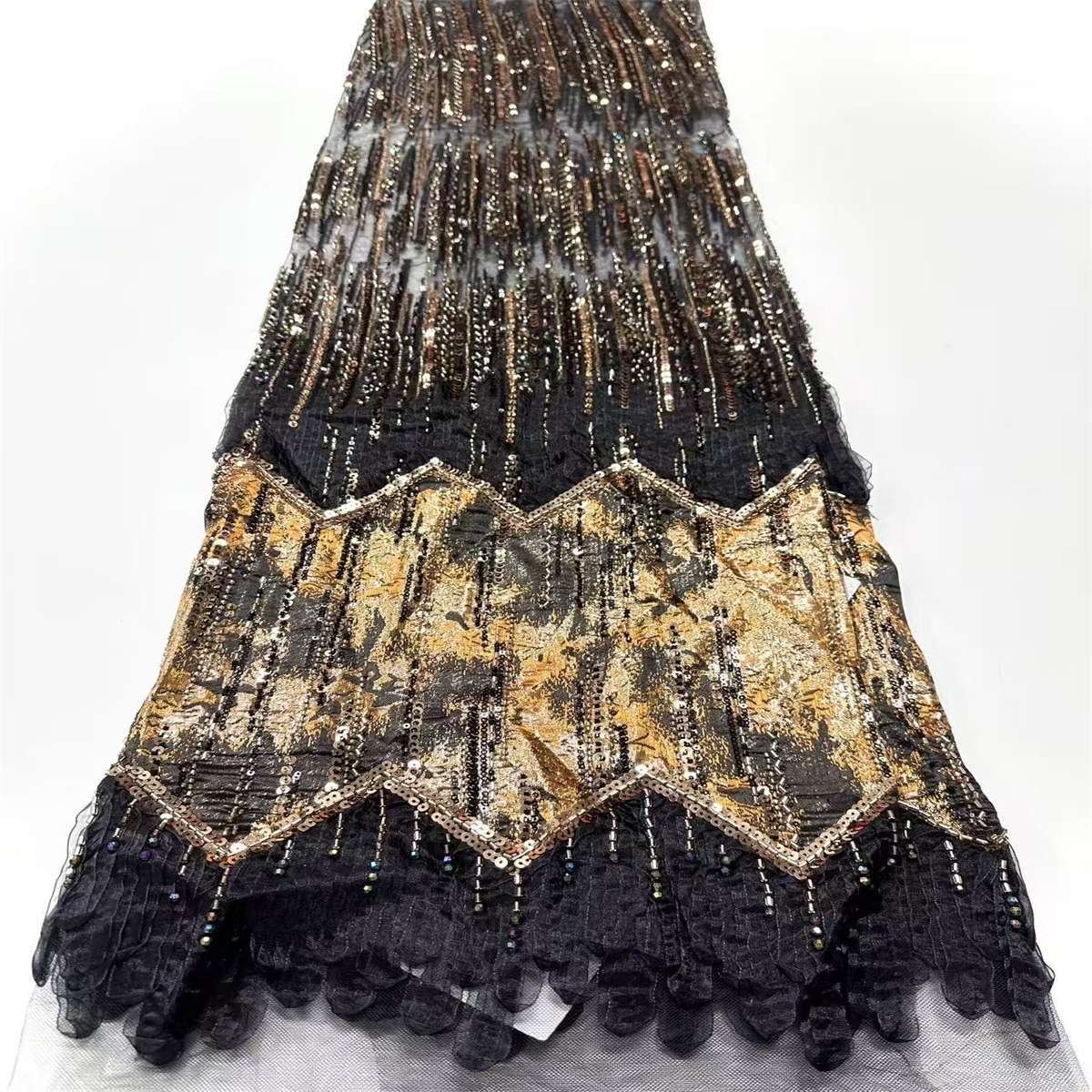 Embellished Beaded Tulle Lace Fabric with Beads | MPN HN395