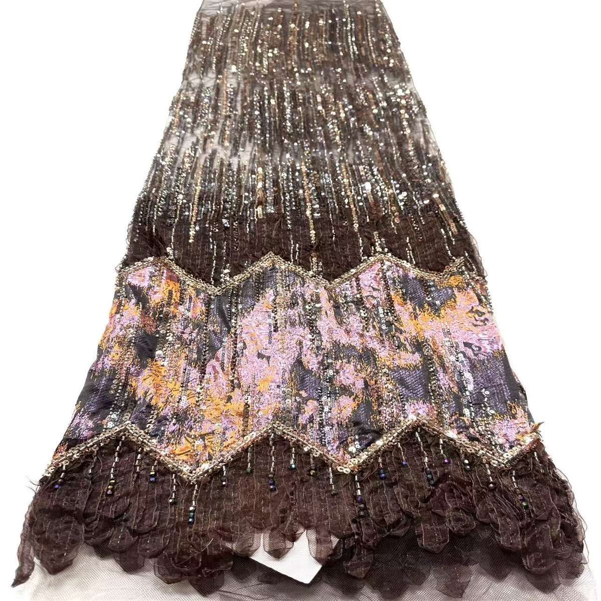 Embellished Beaded Tulle Lace Fabric with Beads | MPN HN395