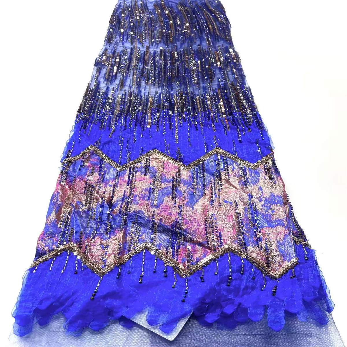 Embellished Beaded Tulle Lace Fabric with Beads | MPN HN395