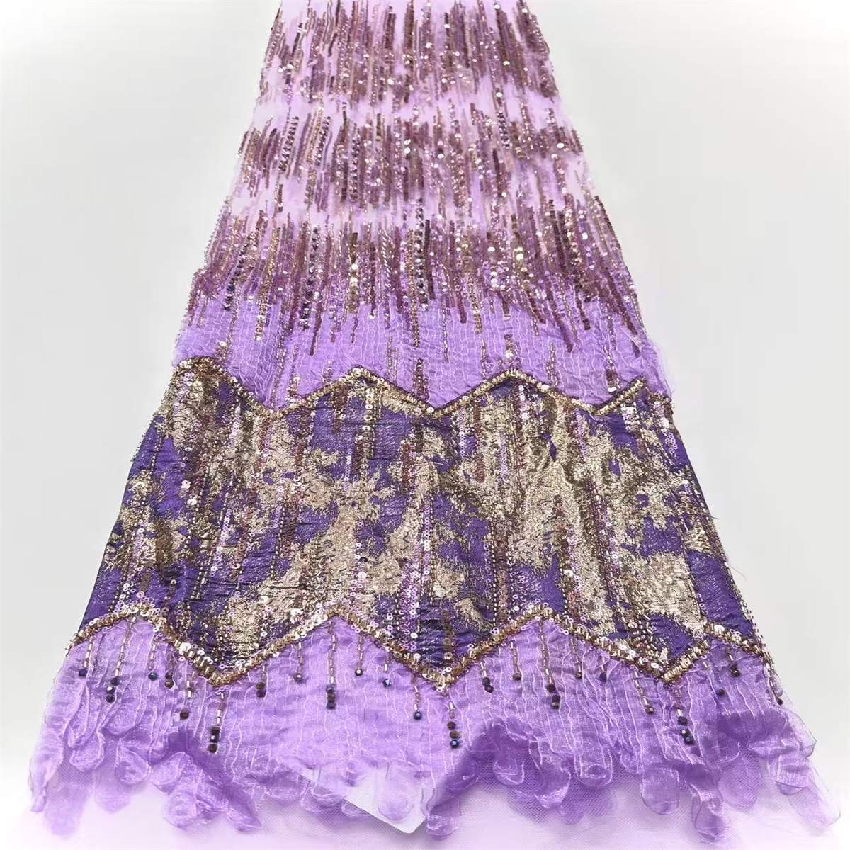 Embellished Beaded Tulle Lace Fabric with Beads | MPN HN395
