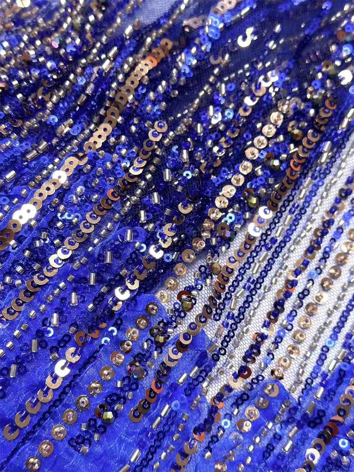 Embellished Beaded Tulle Lace Fabric with Beads | MPN HN395