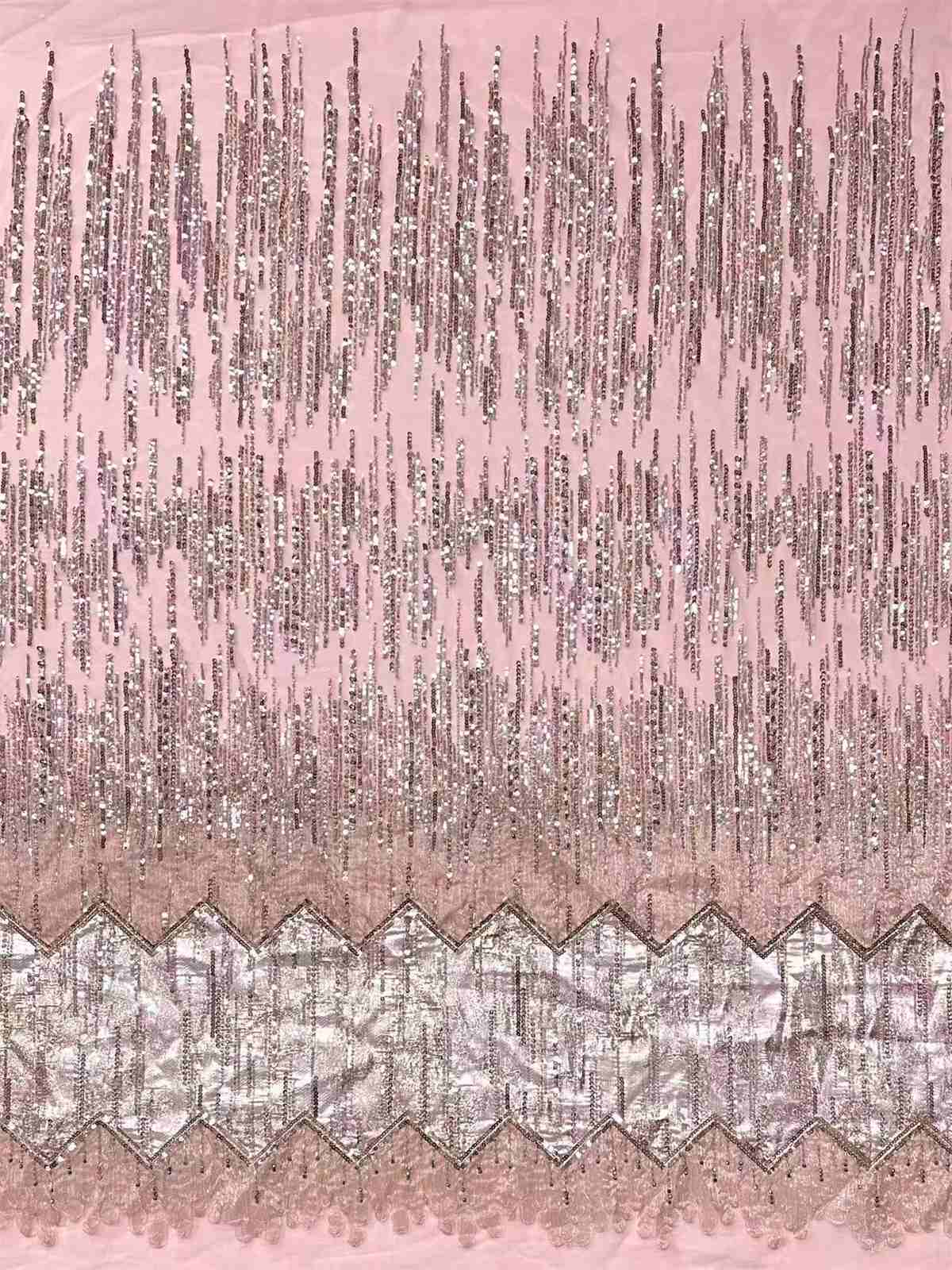 Embellished Beaded Tulle Lace Fabric with Beads | MPN HN395