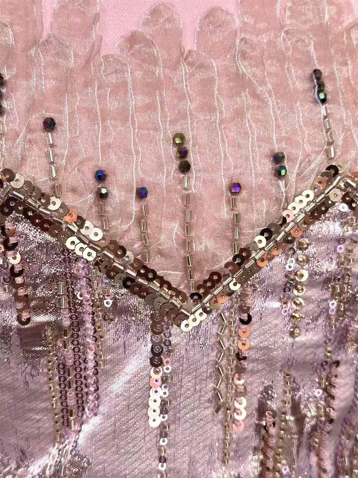 Embellished Beaded Tulle Lace Fabric with Beads | MPN HN395