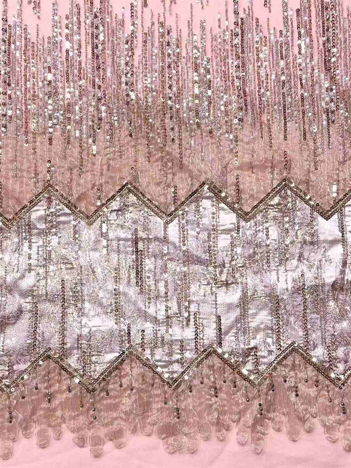 Embellished Beaded Tulle Lace Fabric with Beads | MPN HN395