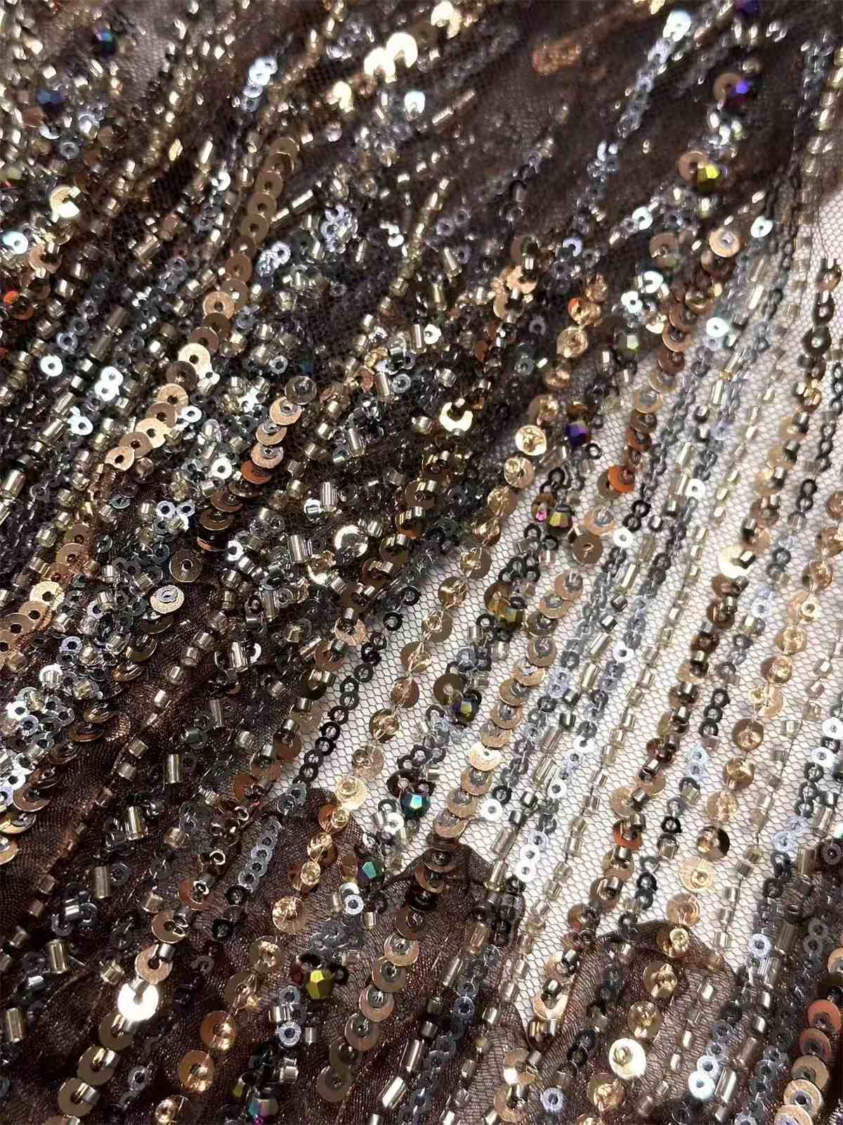 Embellished Beaded Tulle Lace Fabric with Beads | MPN HN395
