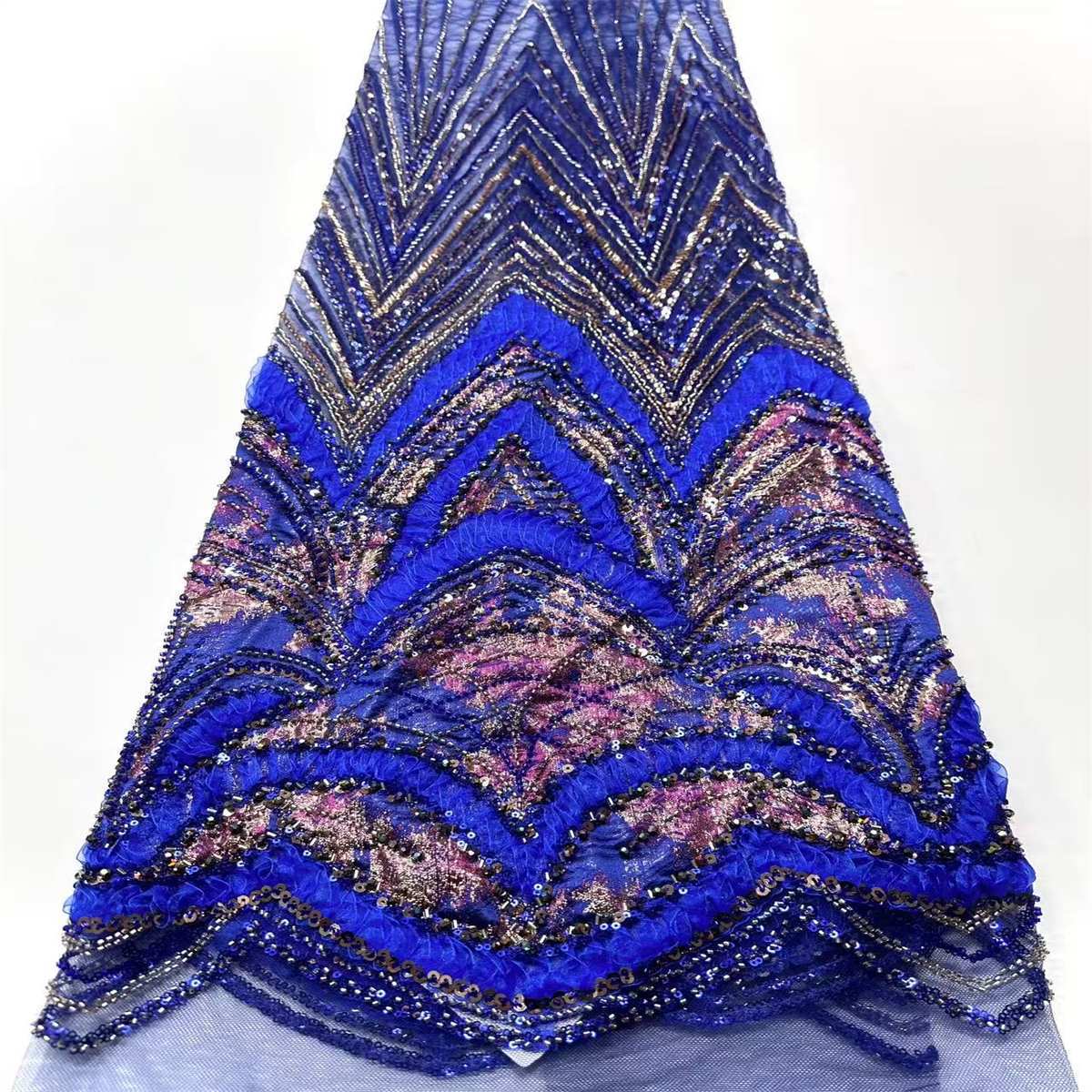 Embellished Beaded Tulle Lace Fabric with Beads | MPN HN397