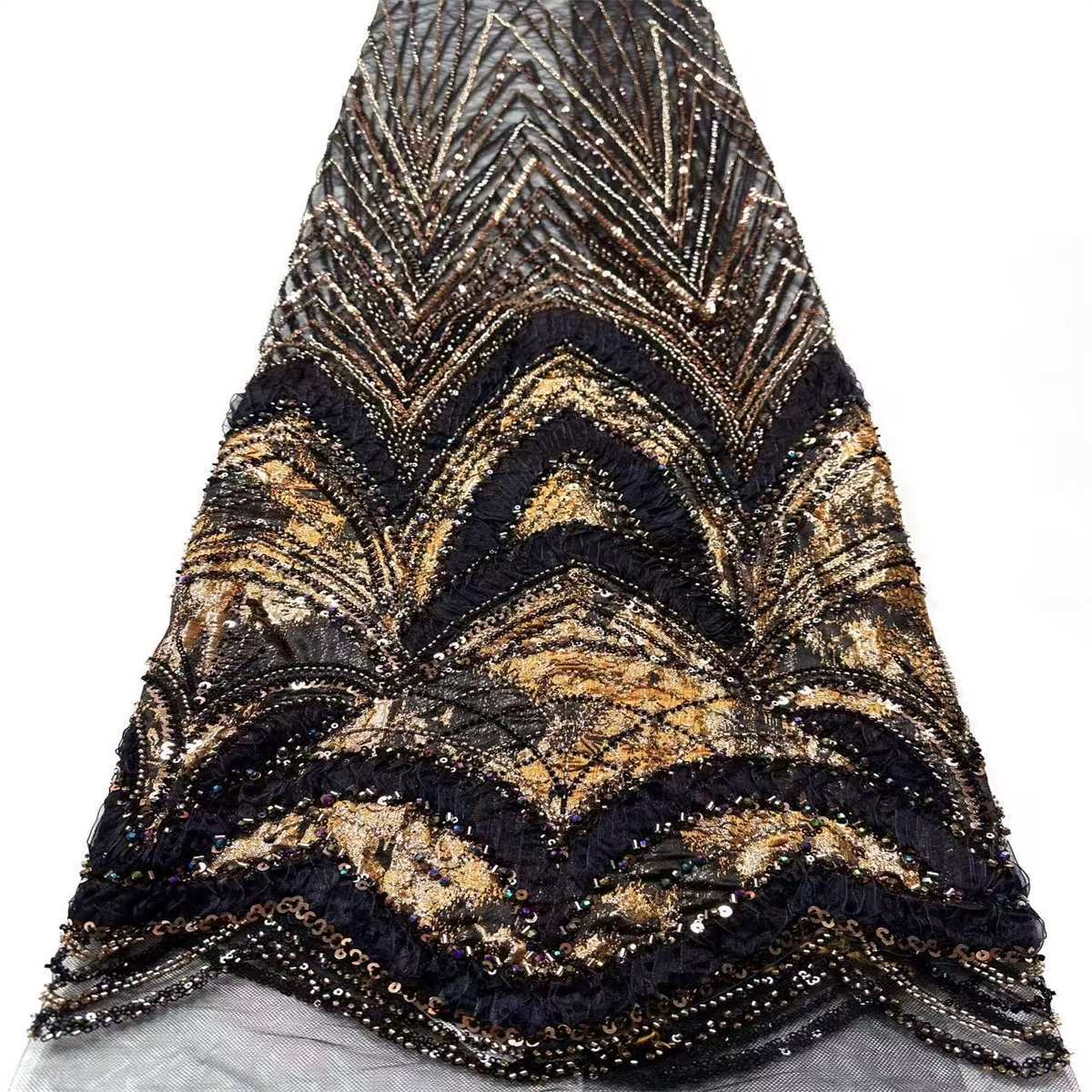 Embellished Beaded Tulle Lace Fabric with Beads | MPN HN397