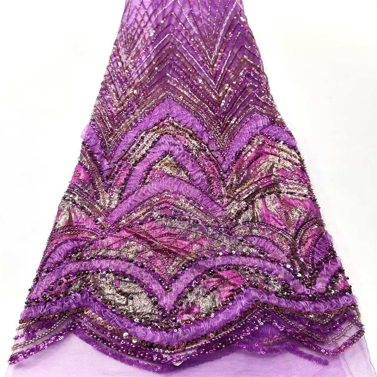 Embellished Beaded Tulle Lace Fabric with Beads | MPN HN397