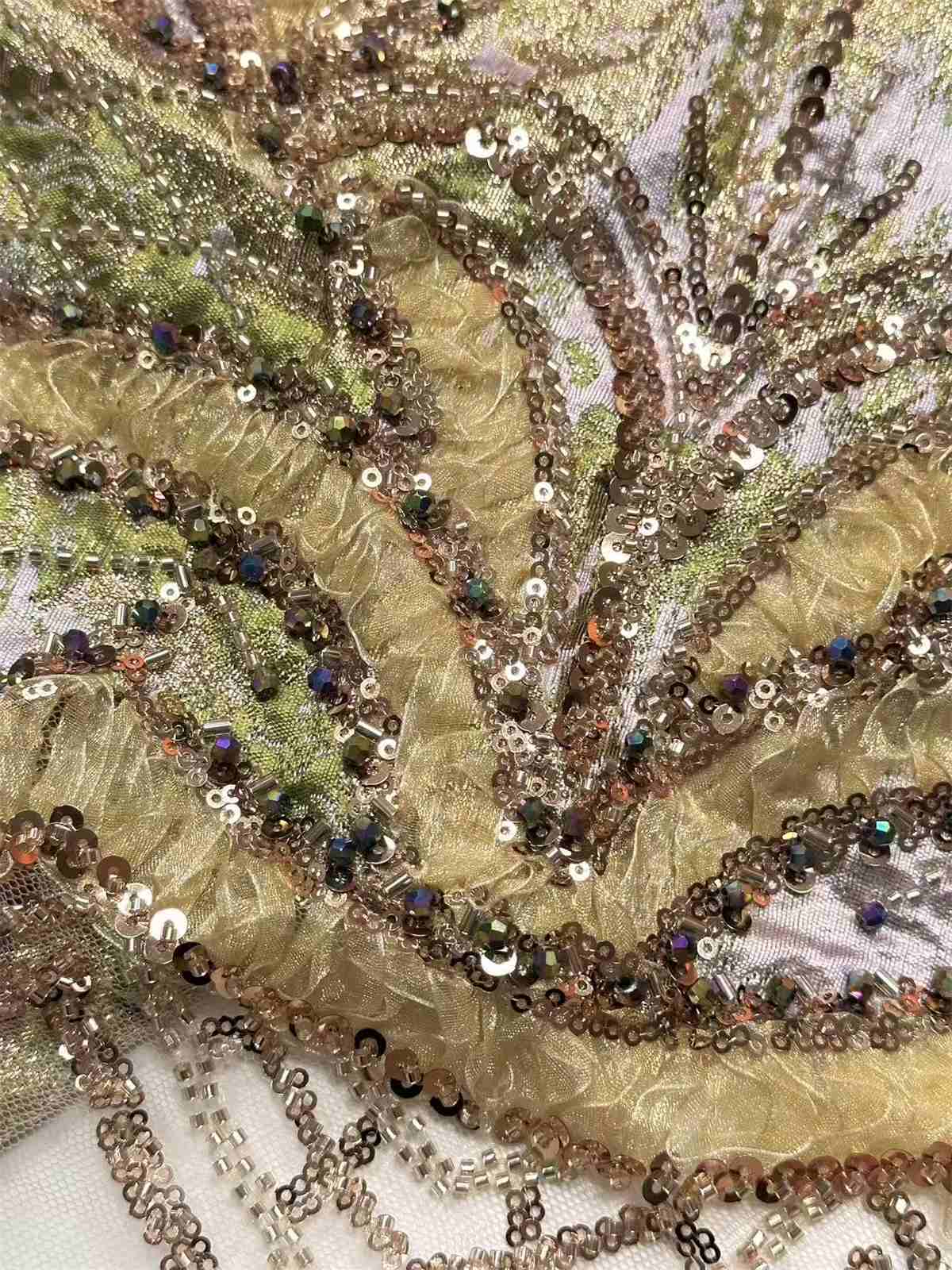 Embellished Beaded Tulle Lace Fabric with Beads | MPN HN397