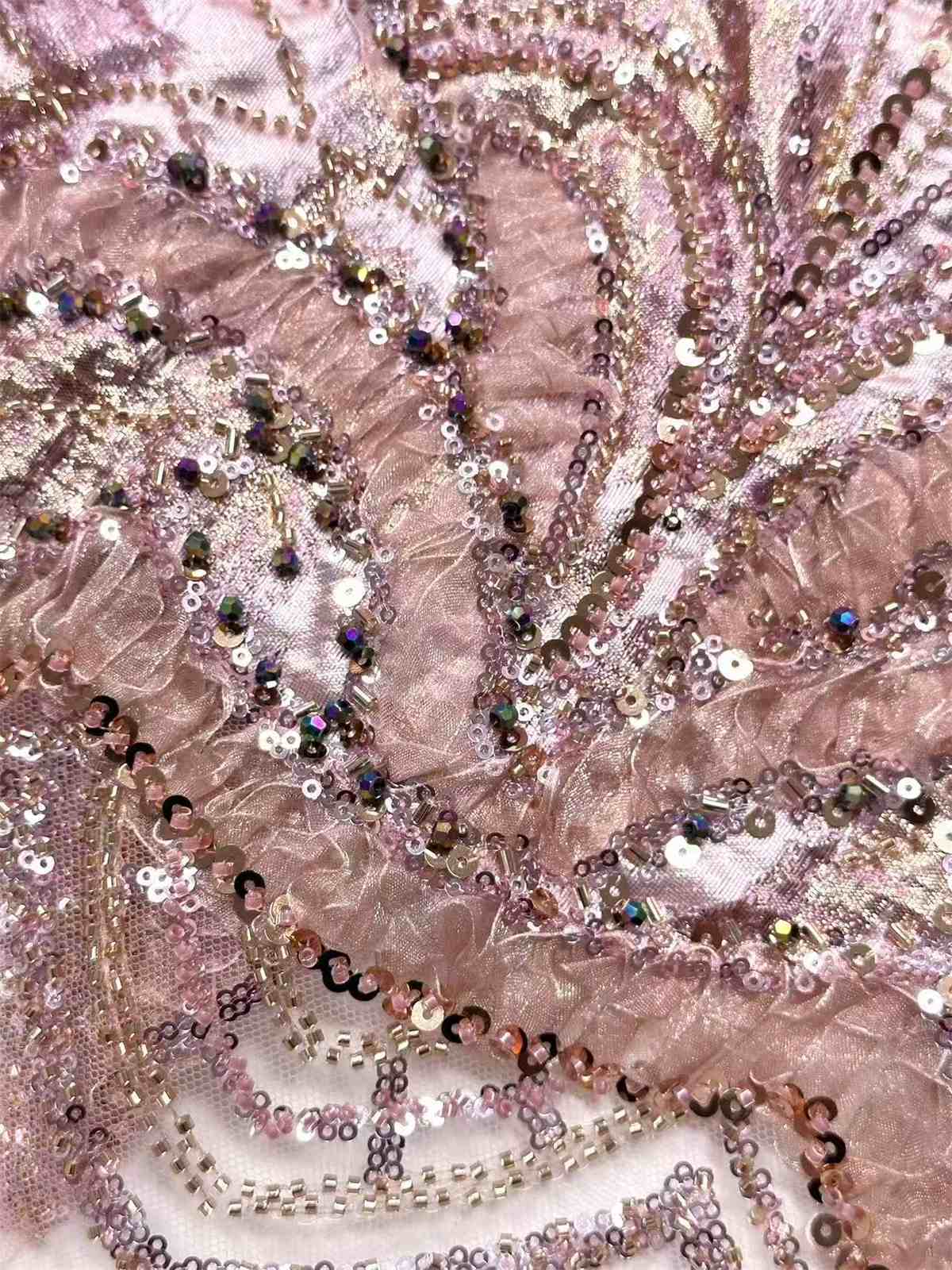 Embellished Beaded Tulle Lace Fabric with Beads | MPN HN397