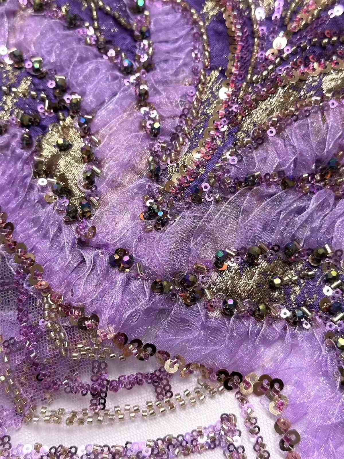 Embellished Beaded Tulle Lace Fabric with Beads | MPN HN397