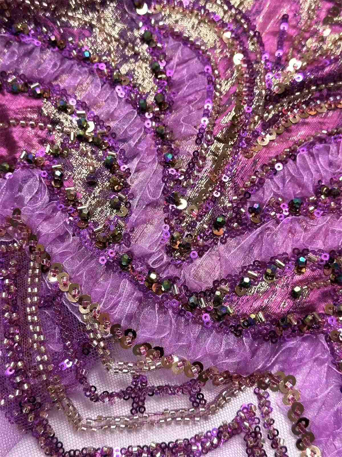 Embellished Beaded Tulle Lace Fabric with Beads | MPN HN397